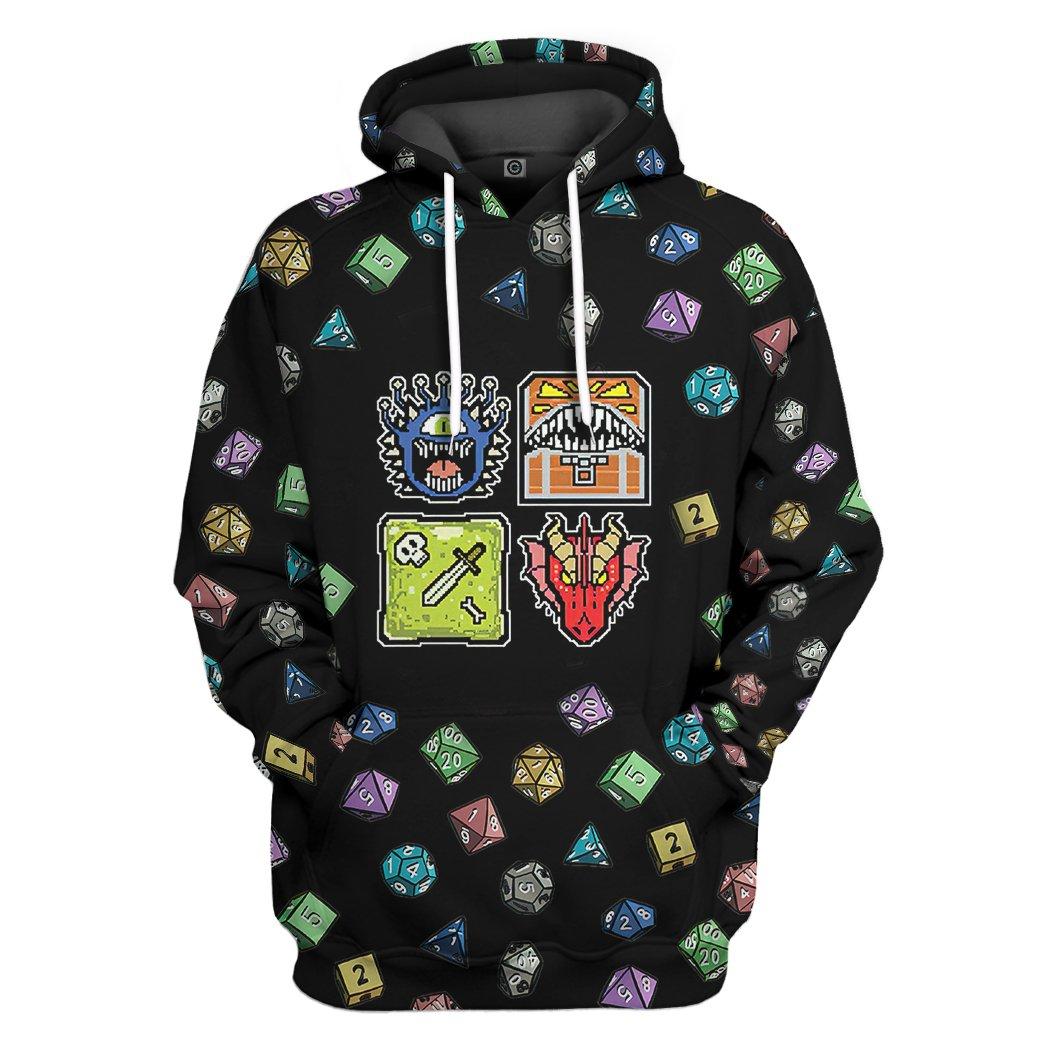 PIXEL D&D MONSTERS All Over Print T-Shirt Hoodie Apparel