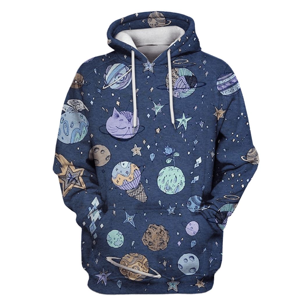 planets in the galaxy Custom T-Shirt Hoodie Apparel