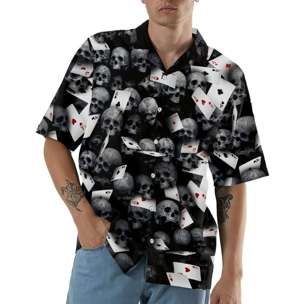 Playing Card Skull Hawaii Shirt