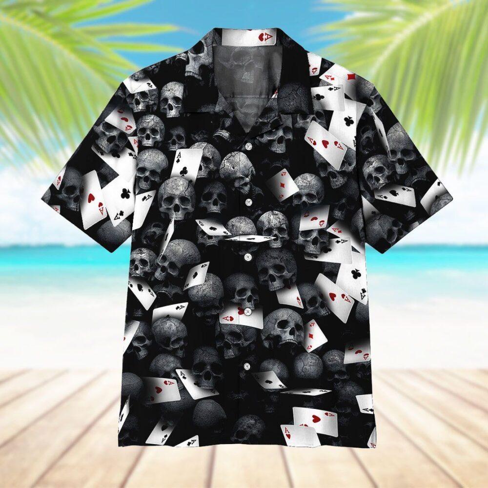 Playing Card Skull Hawaii Shirt