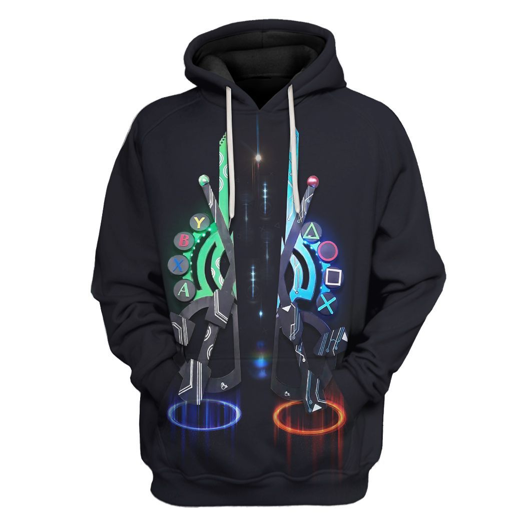 Playstation vs Xbox All Over Print T-Shirt Hoodie Apparel