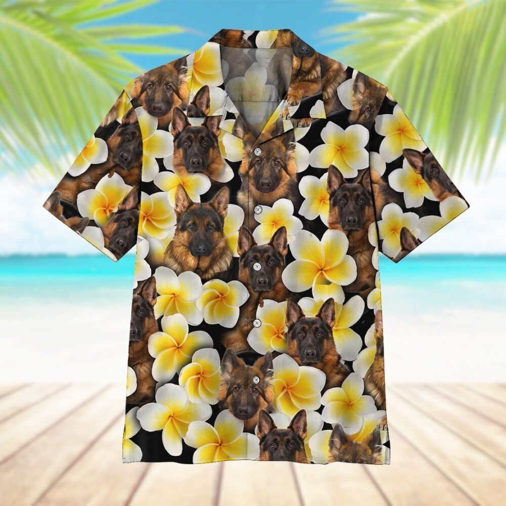 Plumeria German Shepherd Hawaii Shirt