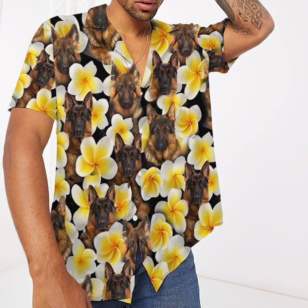 Plumeria German Shepherd Hawaii Shirt