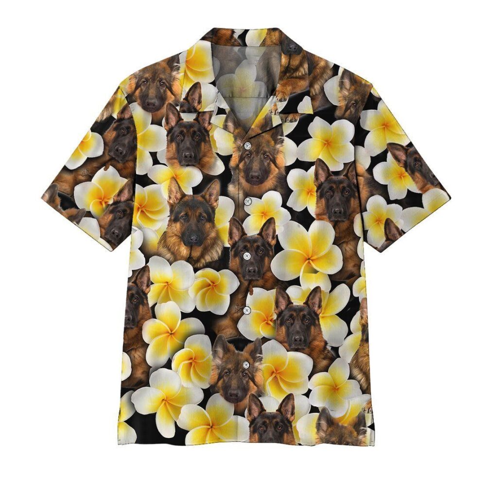 Plumeria German Shepherd Hawaii Shirt