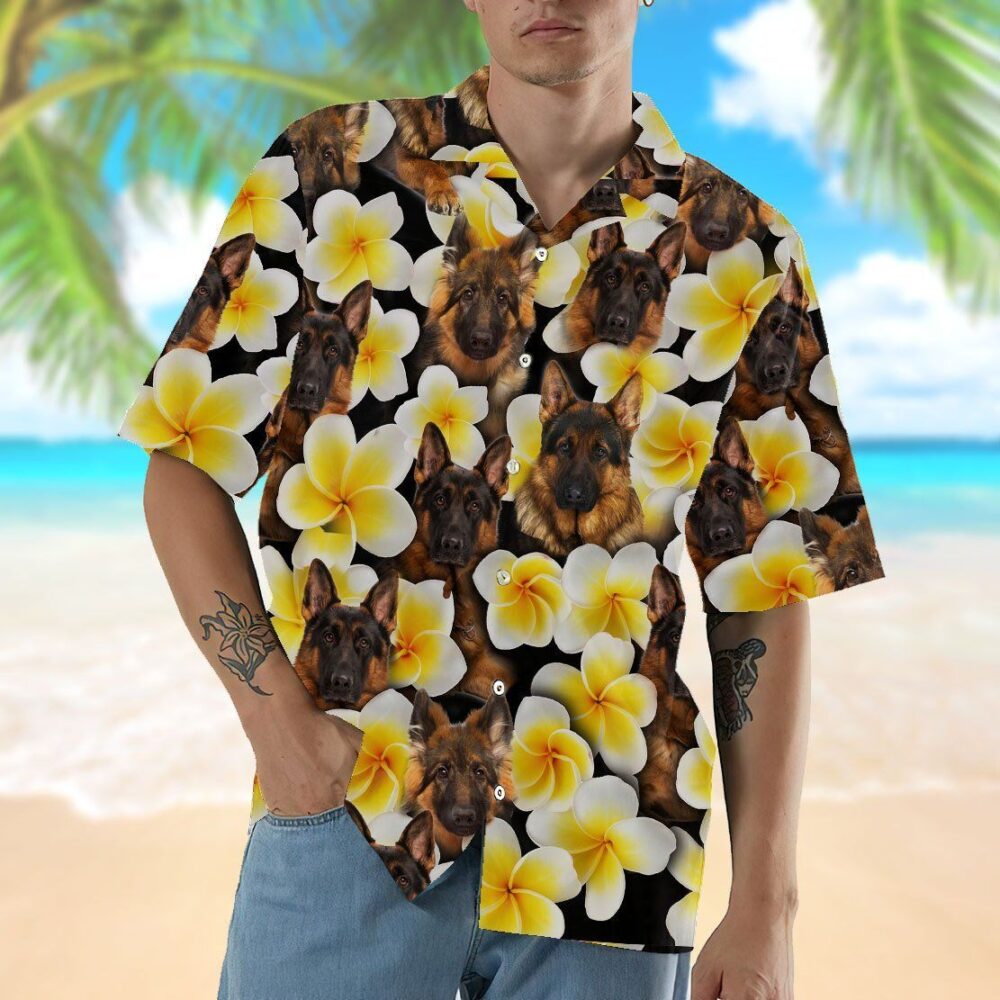 Plumeria German Shepherd Hawaii Shirt