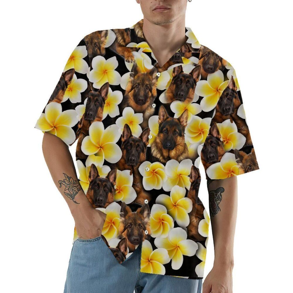 Plumeria German Shepherd Hawaii Shirt