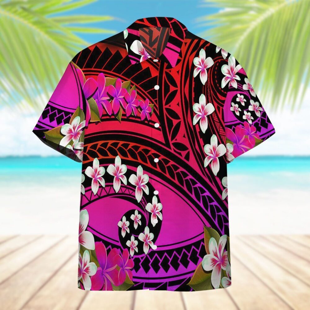 Plumeria Polynesian Purple Hawaii Shirt