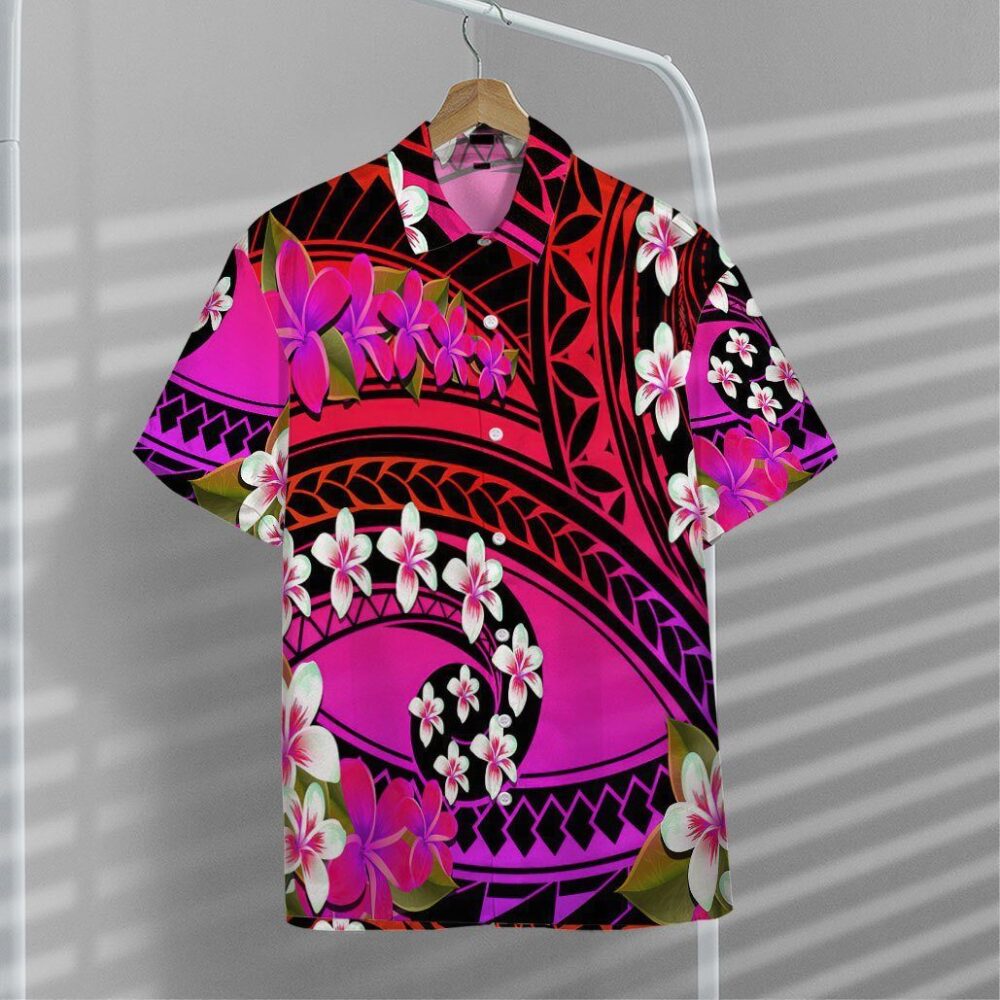 Plumeria Polynesian Purple Hawaii Shirt