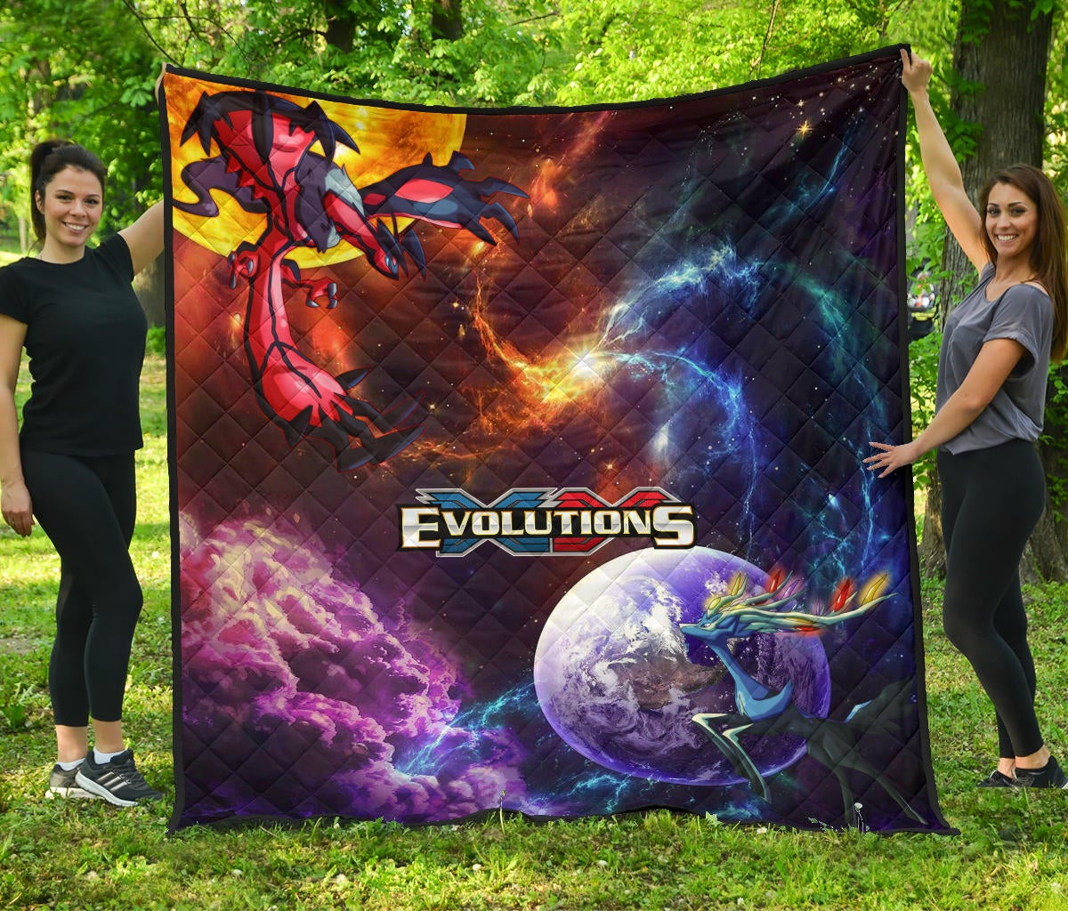 Pokemon Anime Pokemon X And Y Evolutions Fantastic Planet Premium Quilt Blanket