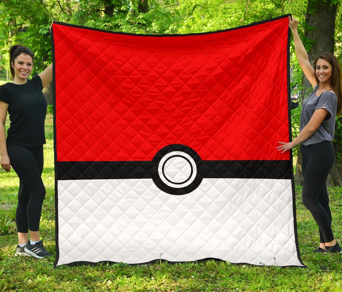 Pokemon Anime Premium Quilt – Minimalist Square Pokeball Go Quilt Blanket