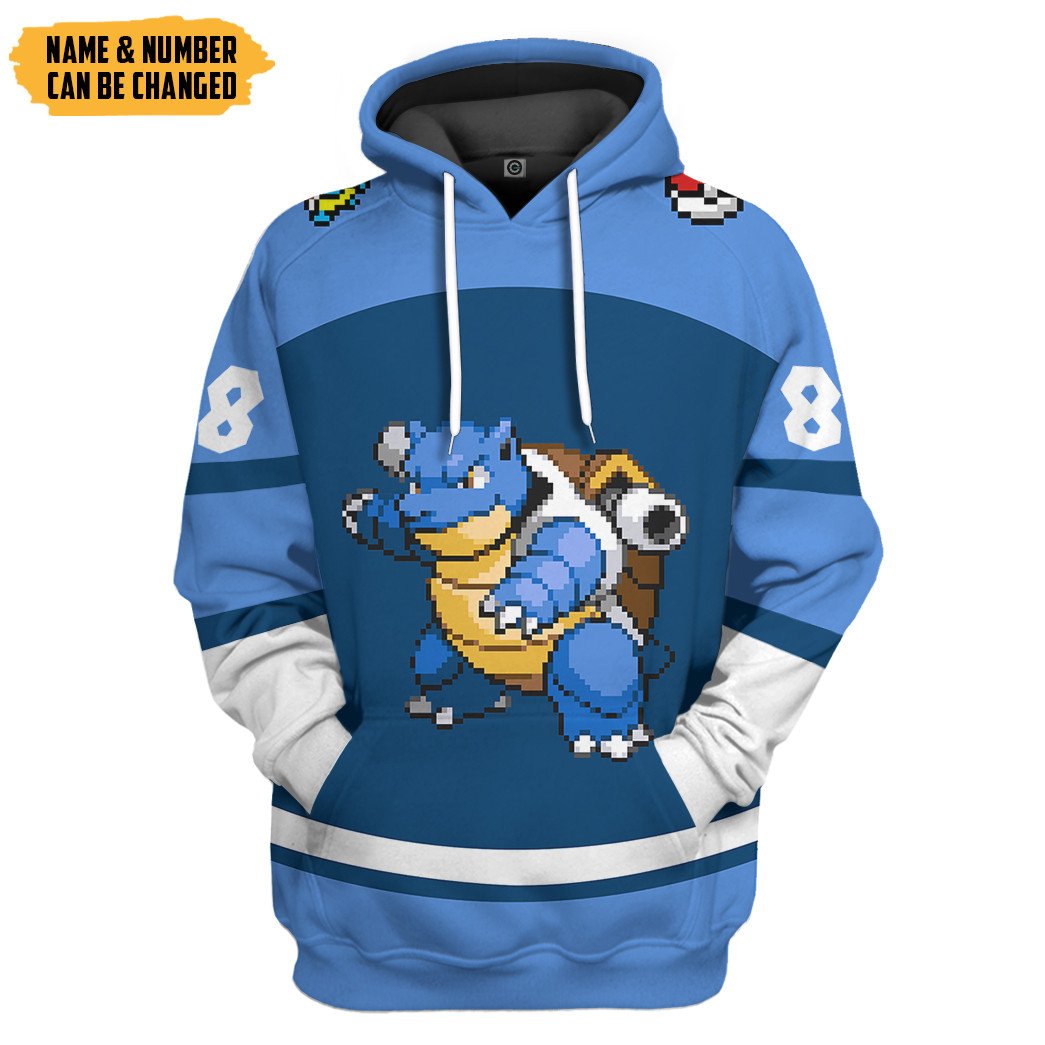 Pokemon Blastoire Sport Custom Name Custom Number Hoodie Tshirt Apparel