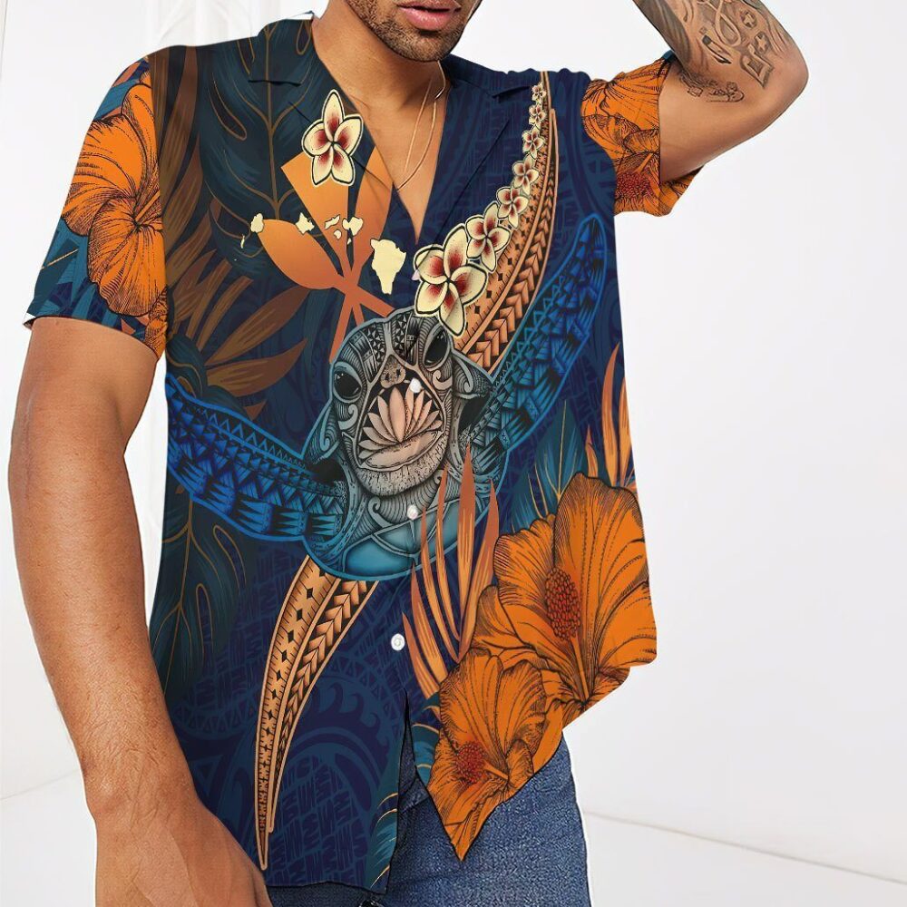 Polynesian Turtle Hibiscus Hawaii Shirt