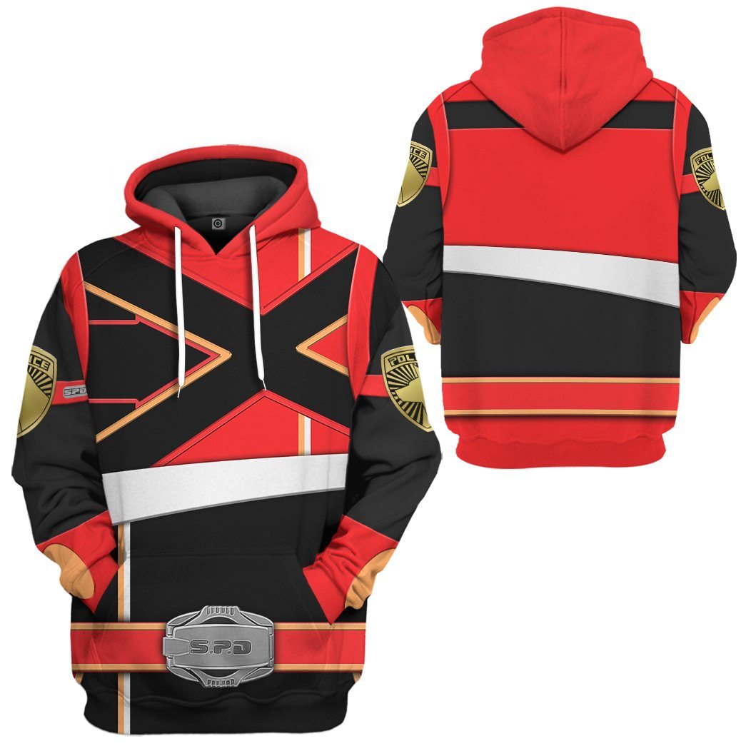 Power Rangers S.P.D Red Soul Of The Dragon Tshirt Hoodie Apparel