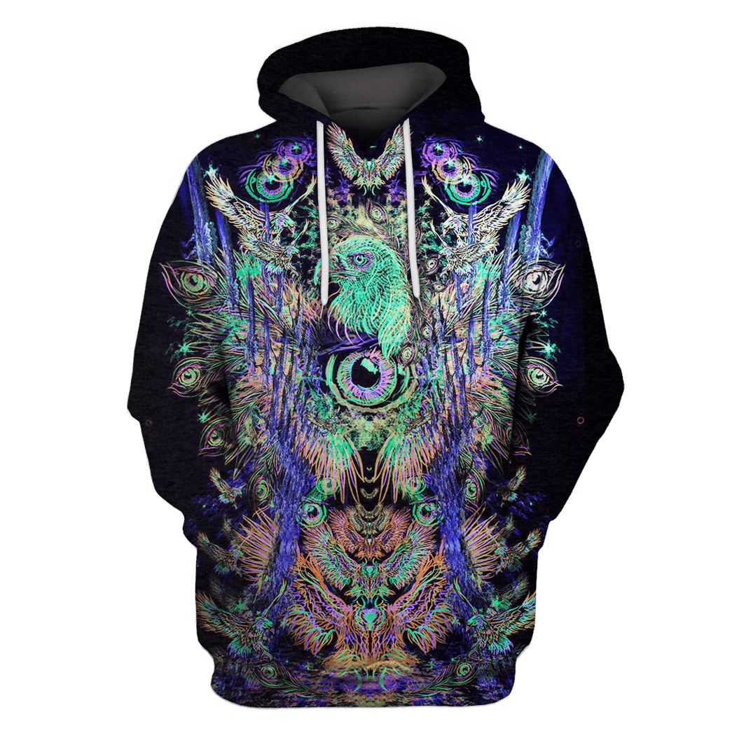 Psychedelic Owl Hoodies T-Shirt Apparel