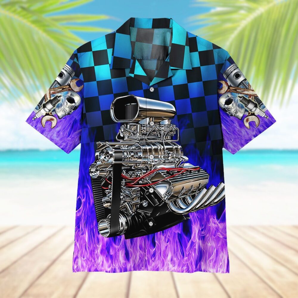 Purple Fire Hot Rod Hawaii Shirt