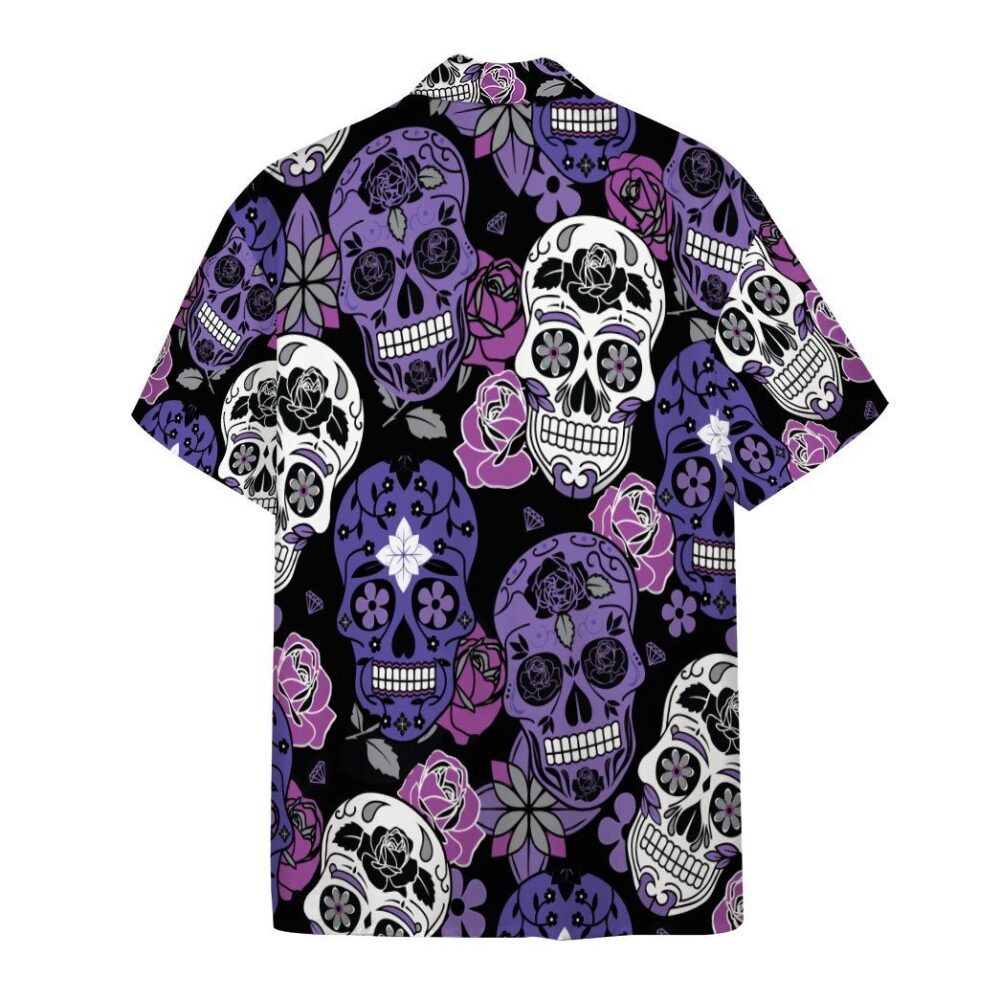 Purple Sugar Skulls Hawaiian Custom Short Sleeve Shirts