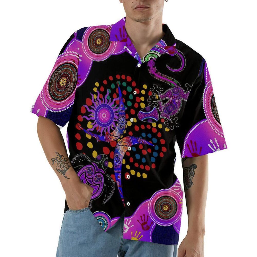 Purple Turtle Lizard Decors Hawaii Shirt