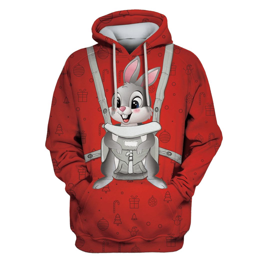 Rabbit in christmas day Custom T-Shirt Hoodie Apparel