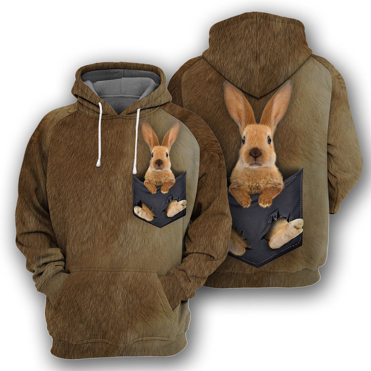 Rabbit Pocket Unique All Over Print T-Shirt Hoodie Gift Ideas