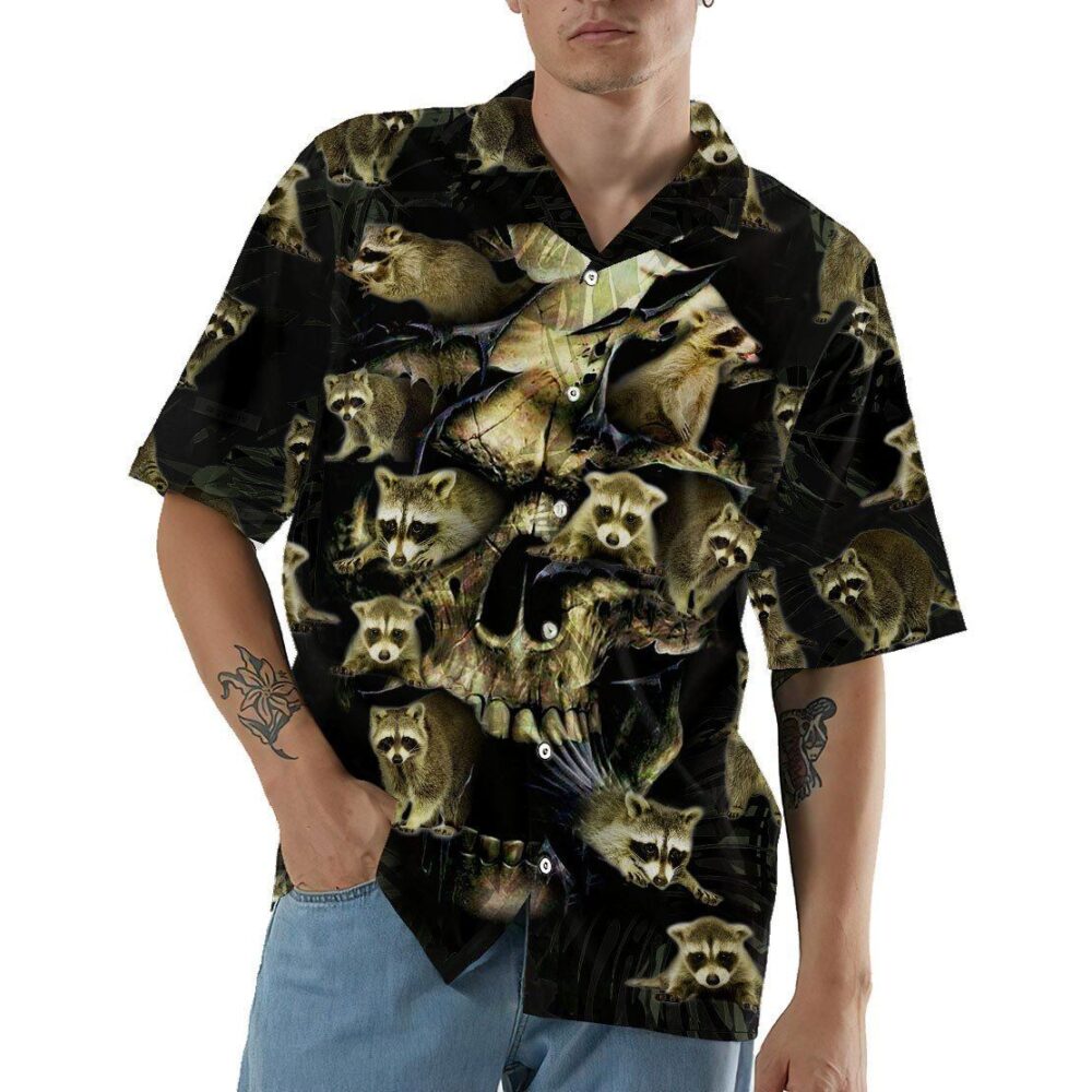 Raccoon Skull Custom Hawaiian Shirts For Men And Women