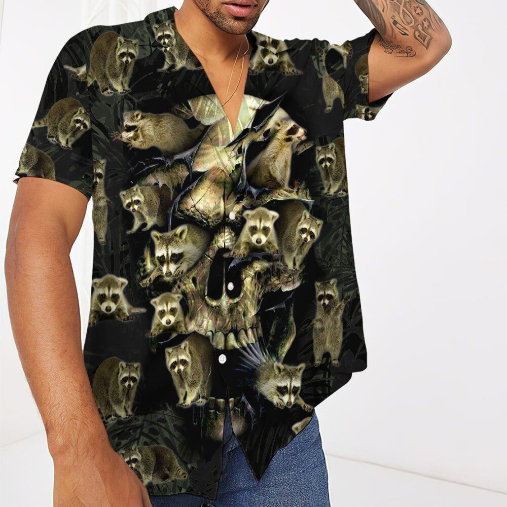 Raccoon Skull Custom Hawaiian Shirts For Men And Women