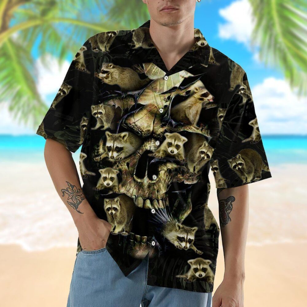 Raccoon Skull Custom Hawaiian Shirts For Men And Women