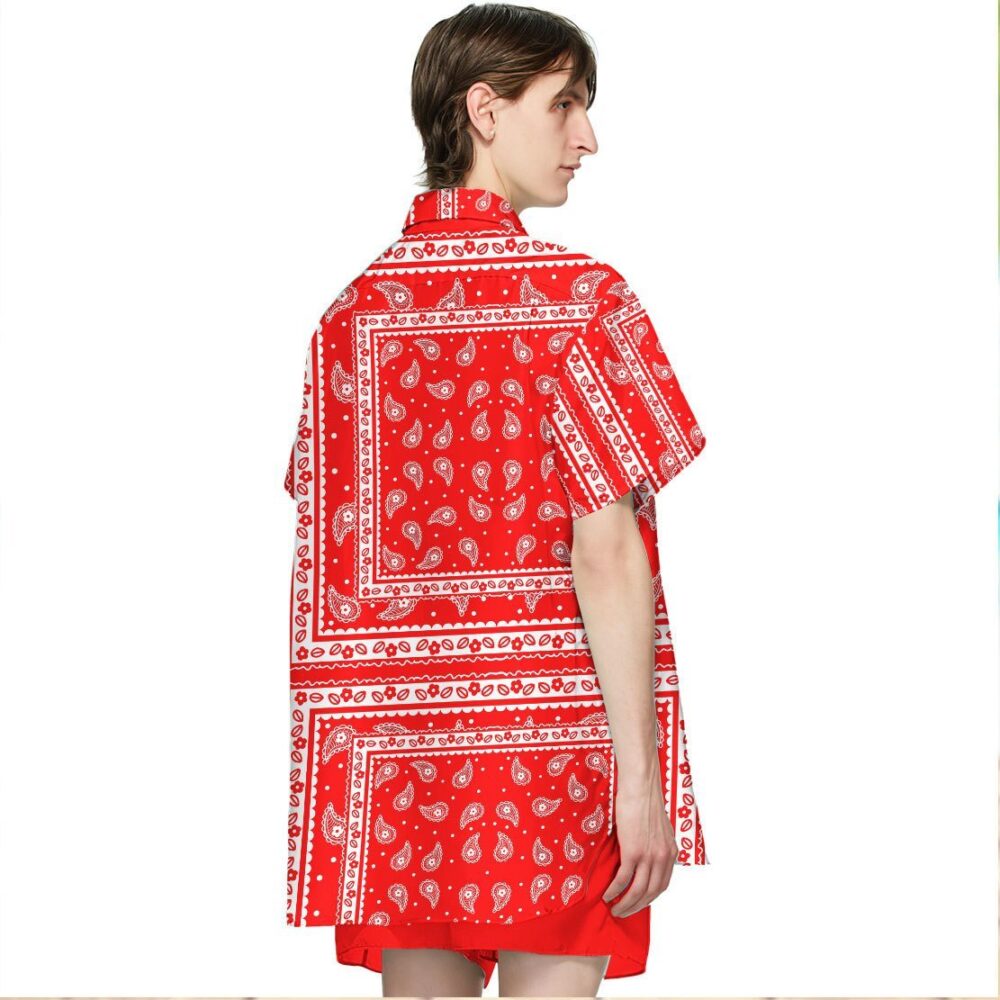 Red Paisley Bandana Hawaii Shirt