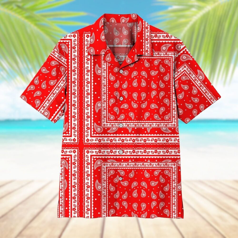 Red Paisley Bandana Hawaii Shirt