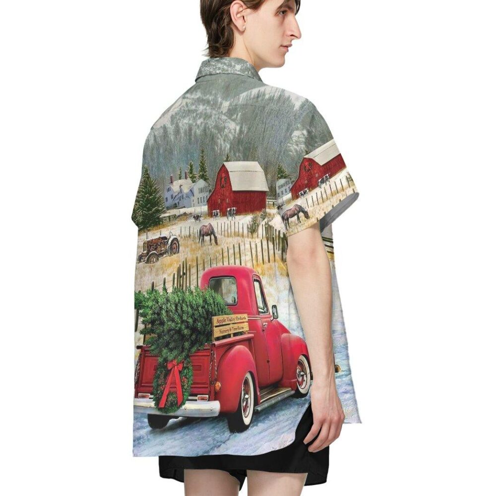 Red Truck Christmas Short Sleeve Shirt