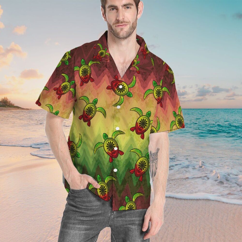 Reggae Turtle Hawaii Custom Short Sleeve Shirt