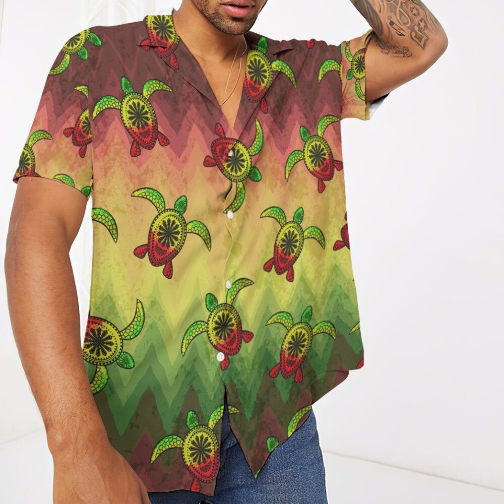 Reggae Turtle Hawaii Custom Short Sleeve Shirt