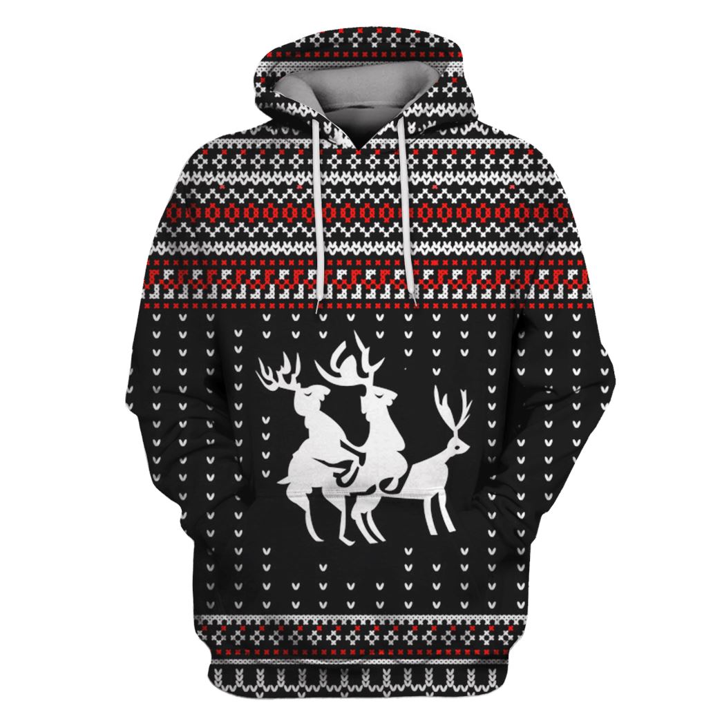 Reindeer Merry christmas Custom T-Shirt Hoodie Apparel