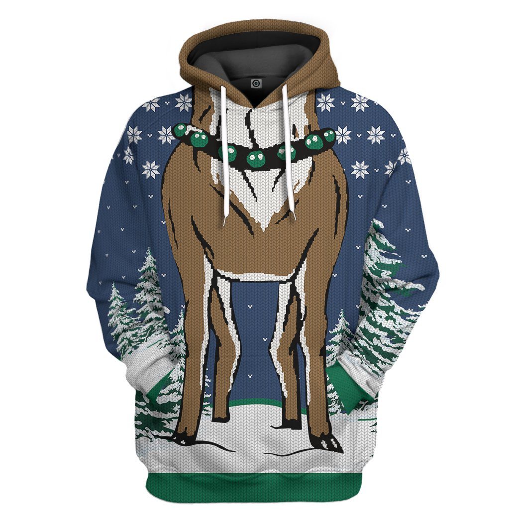 Reindeer Ugly Sweater All Over Print T-Shirt Hoodie Apparel