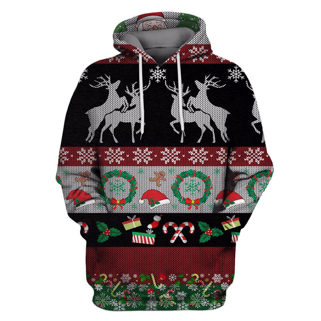 Reindeers Merry Christmas Custom T-Shirt Hoodie Apparel