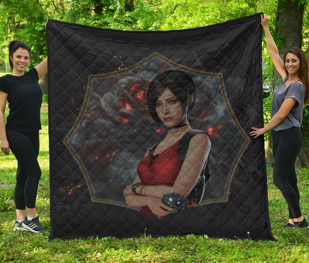 Resident Evil Game Premium Quilt – Pretty Ada Wong Red Dress Quilt Blanket