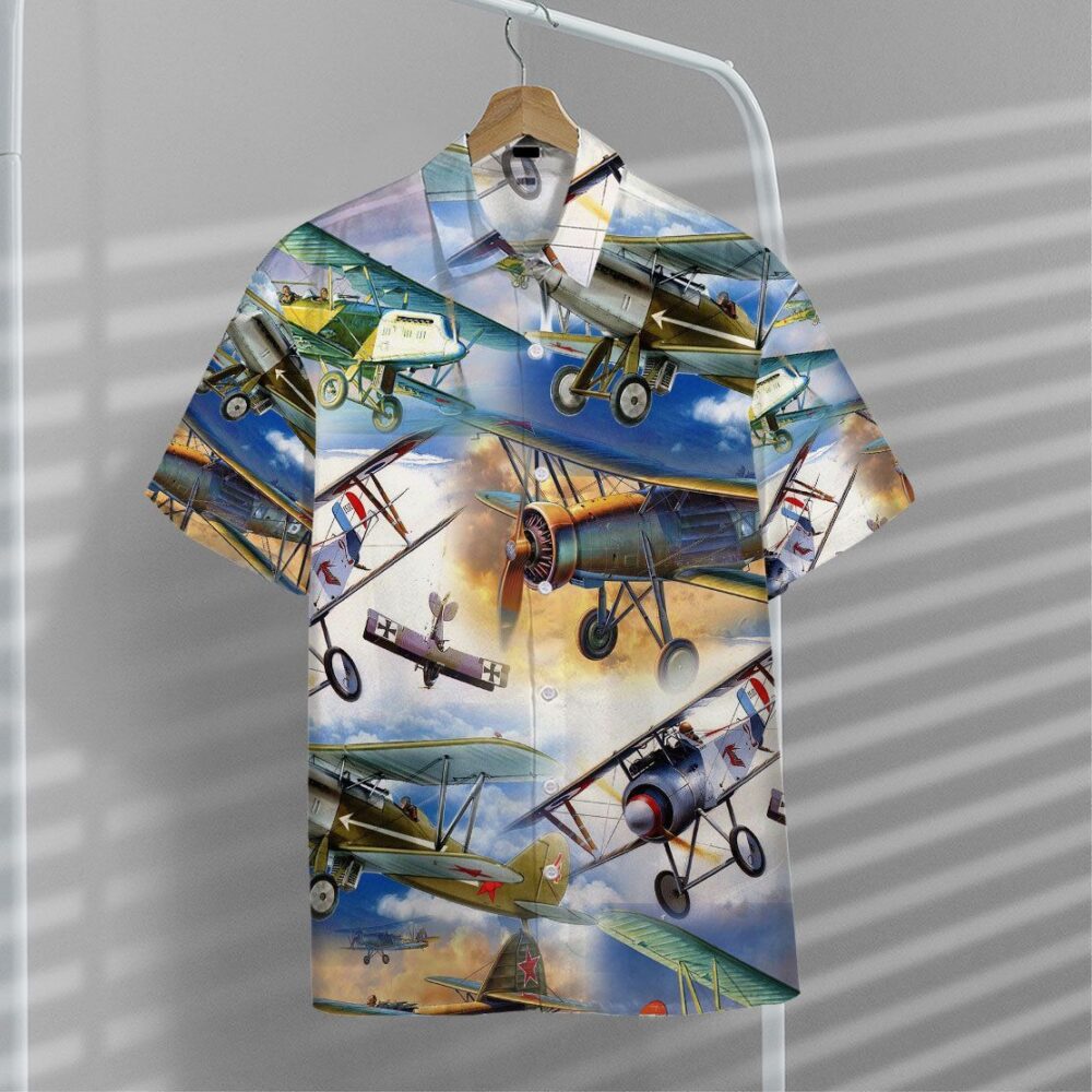 Retro Aircraft Button Up Hawaii Shirt