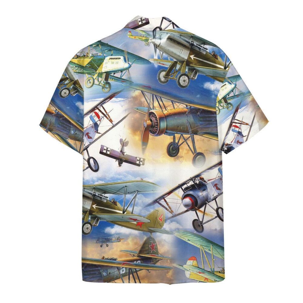 Retro Aircraft Button Up Hawaii Shirt