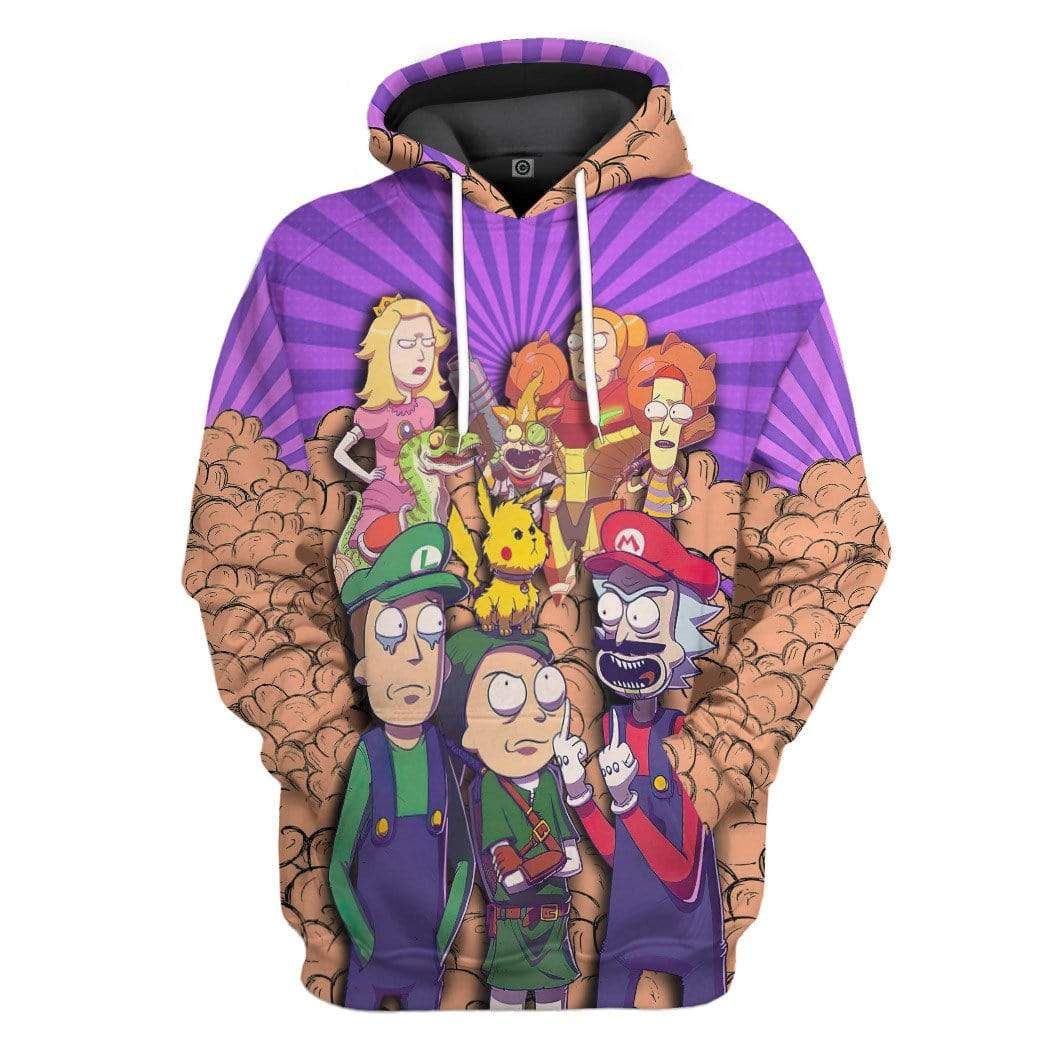 Rick And Morty Mario Brother Custom Hoodie Apparel