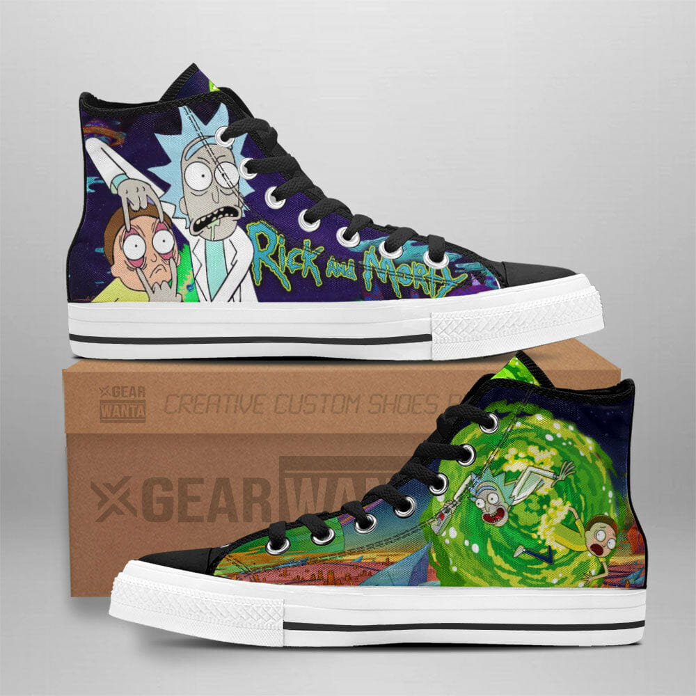 Rick and Morty Shoes High Top Canvas Custom Sneakers