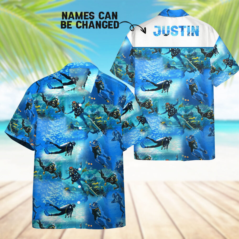 Scuba Diving Custom Name Hawaii Shirt