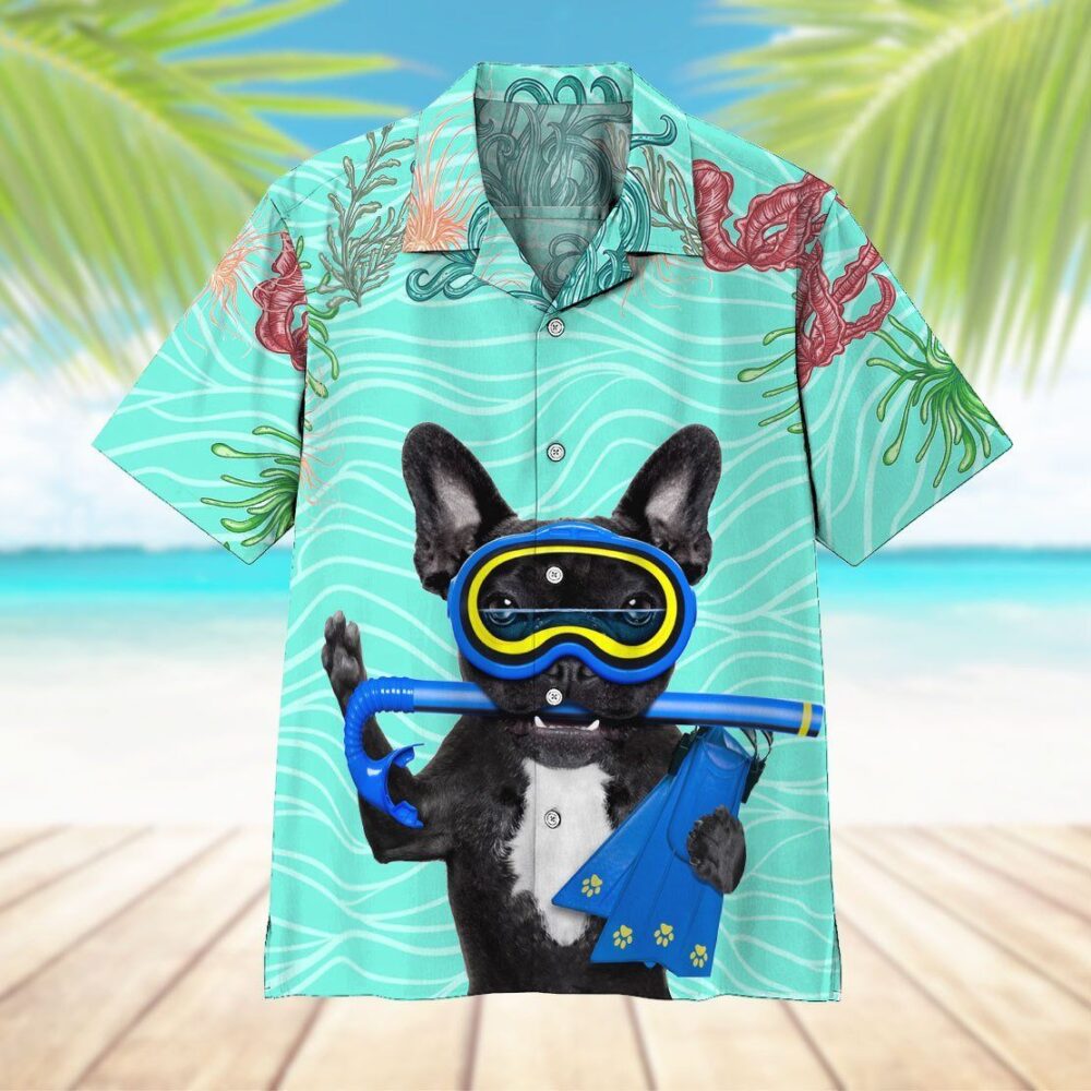 Scuba Diving French Bull Dog Hawaii Shirt