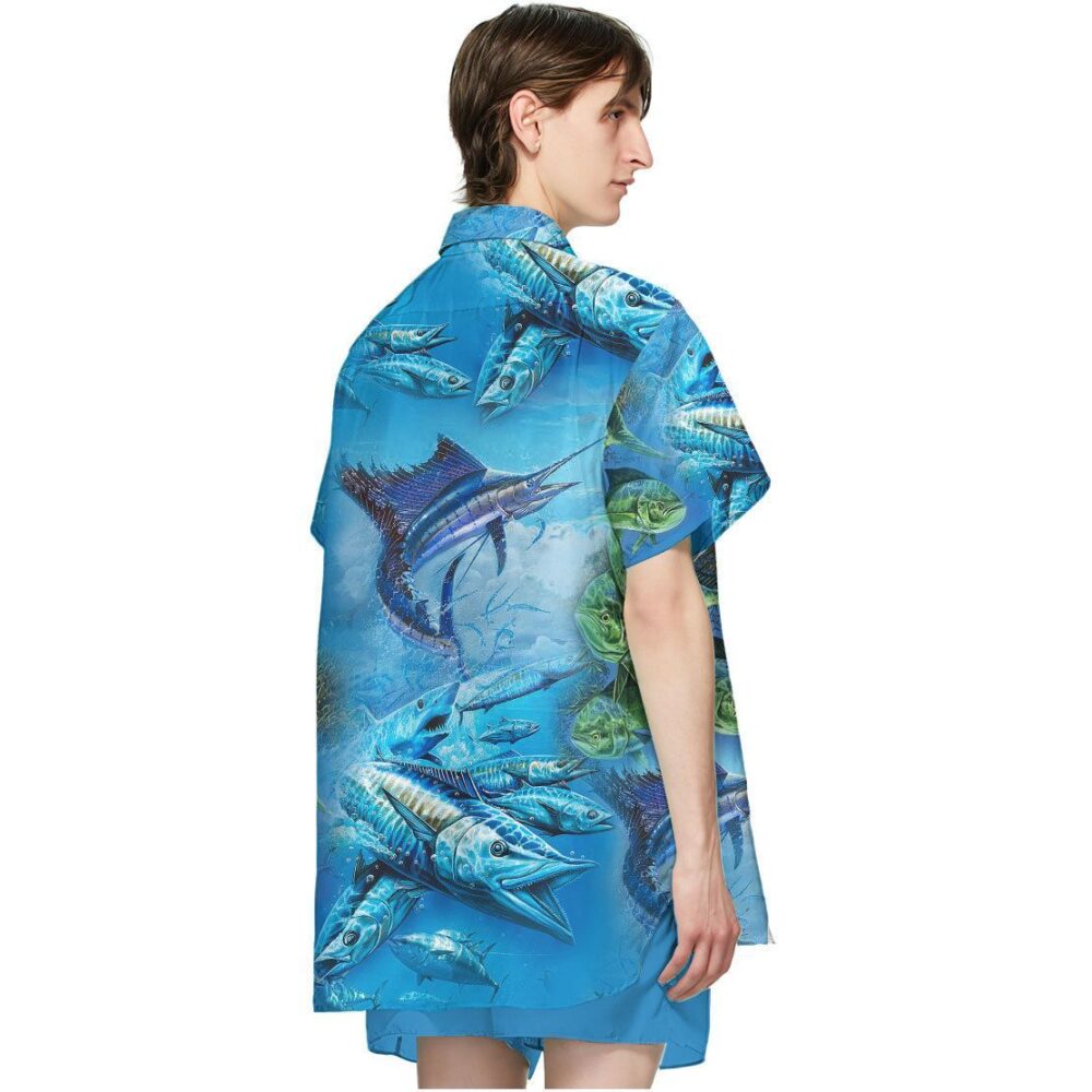 Sea Fishing Button Up Hawaiian Shirt