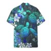 Sea Turtle Tropical Hibiscus And Plumeria Blue Hawaii Shirt 9Itf5