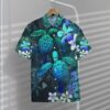 Sea Turtle Tropical Hibiscus And Plumeria Blue Hawaii Shirt 9Qcbl