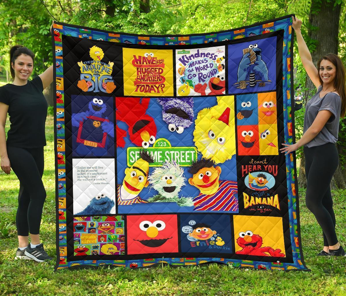 Sesame Street Quilt Blanket Funny Gift Idea