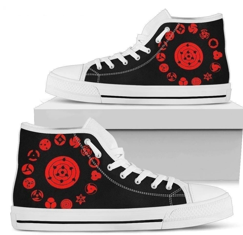 Sharingan Eyes Naruto Sneakers High Top Shoes Fan Gift