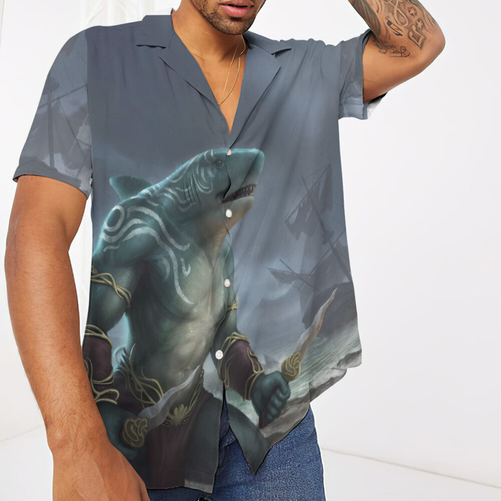 Shark Pirate Warrior Custom Hawaii Shirt