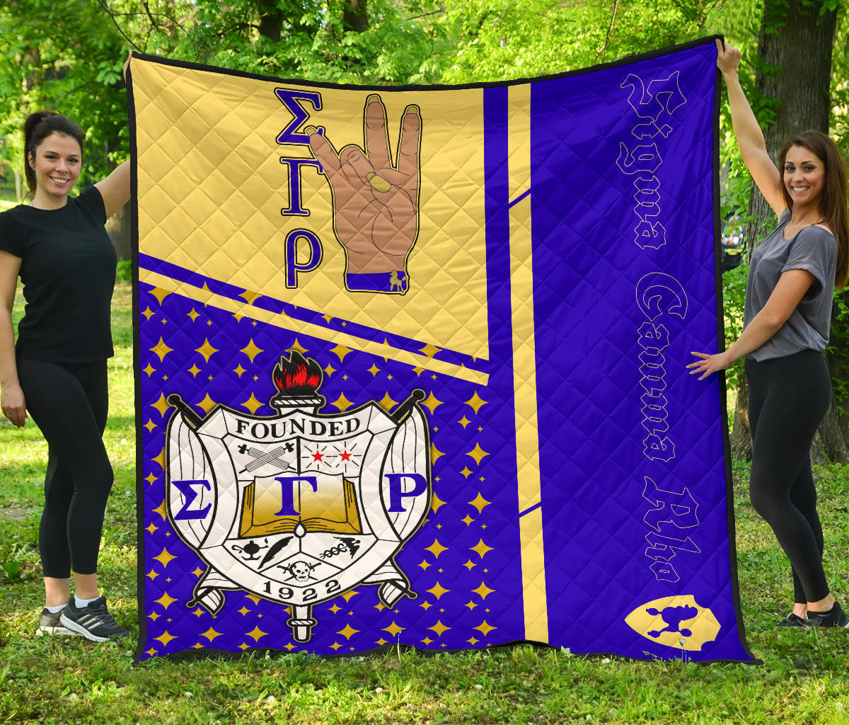 Sigma Gamma Rho Premium Quilt Blanket Sorority Home Decor Custom For Fans