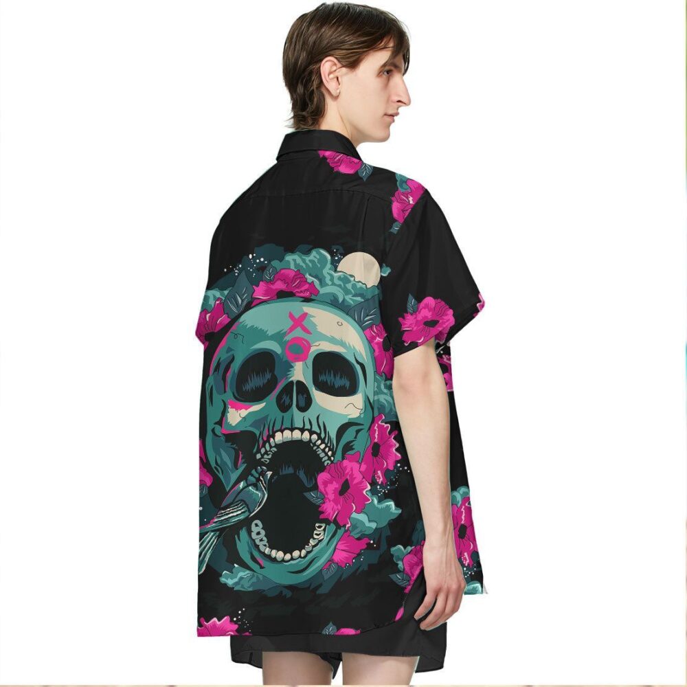 Skull And Flower Hawaii Shirt