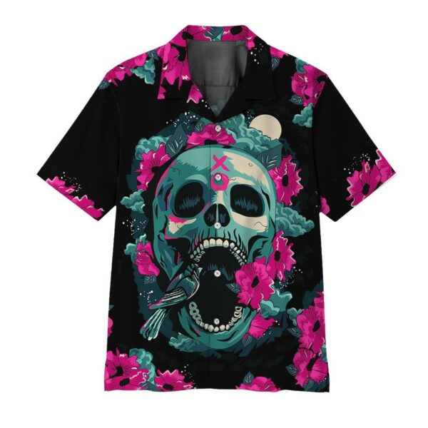 Skull And Flower Hawaii Shirt